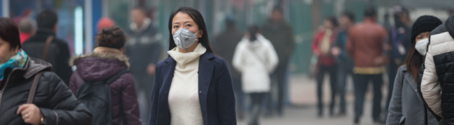 Air Quality Life Index - Woman with facemask